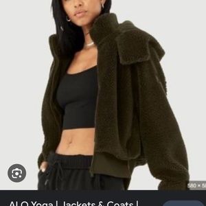 Alo foxy Sherpa jacket dark olive